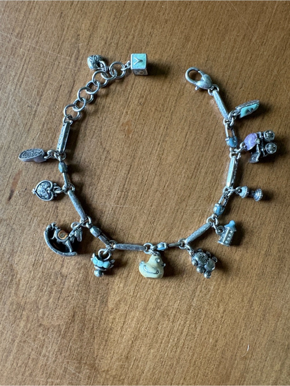 Brighton Silver Charm Bracelet with BABY Enamel Accents. The Sweetest Bracelet!